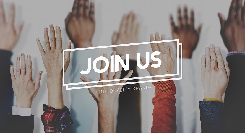 手を挙げる JOIN US